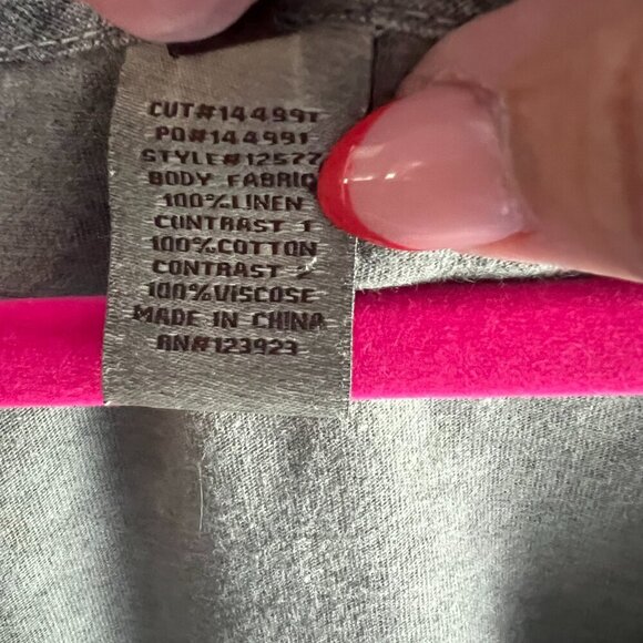 XCVI 100% Linen Round Neck Sleeveless Tank Charcoal Gray Stonewashed Size Small - Picture 6 of 7